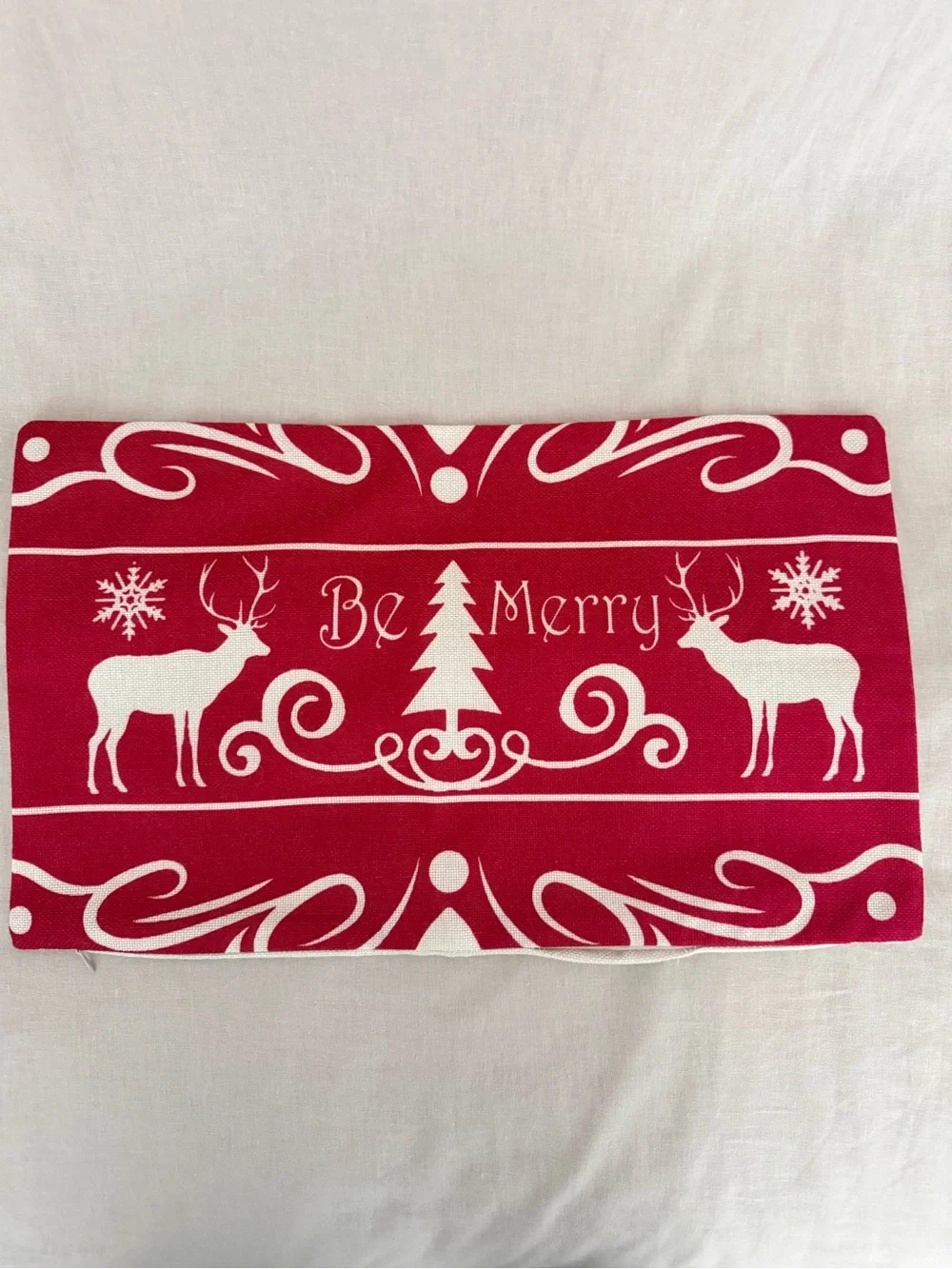 Holiday Red 'Let It Snow' and 'Be Merry' Decorative Pillow Covers - Set of Two